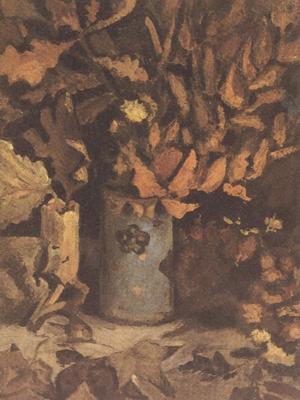 Vincent Van Gogh Vase with Dead Leaves (nn04) France oil painting art
